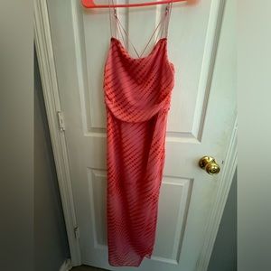 Pink and red maxi dress